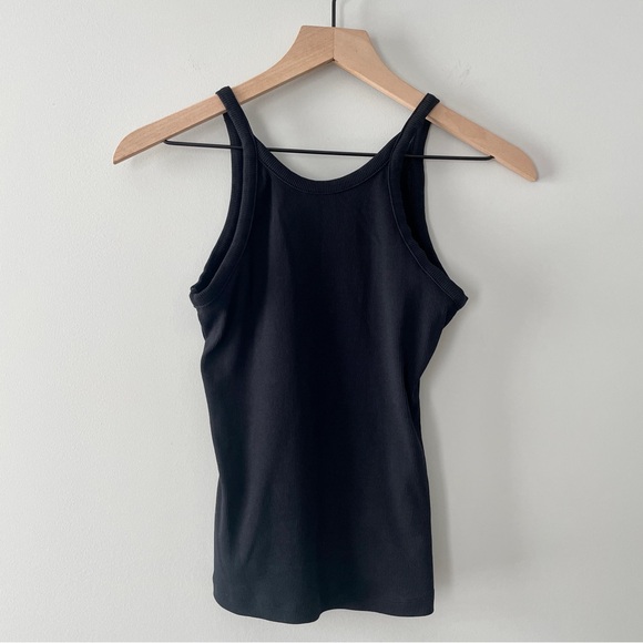 Reiss Louisa Crew Neck Ribbed Cami Tank Vest Top Black XS - Picture 5 of 10